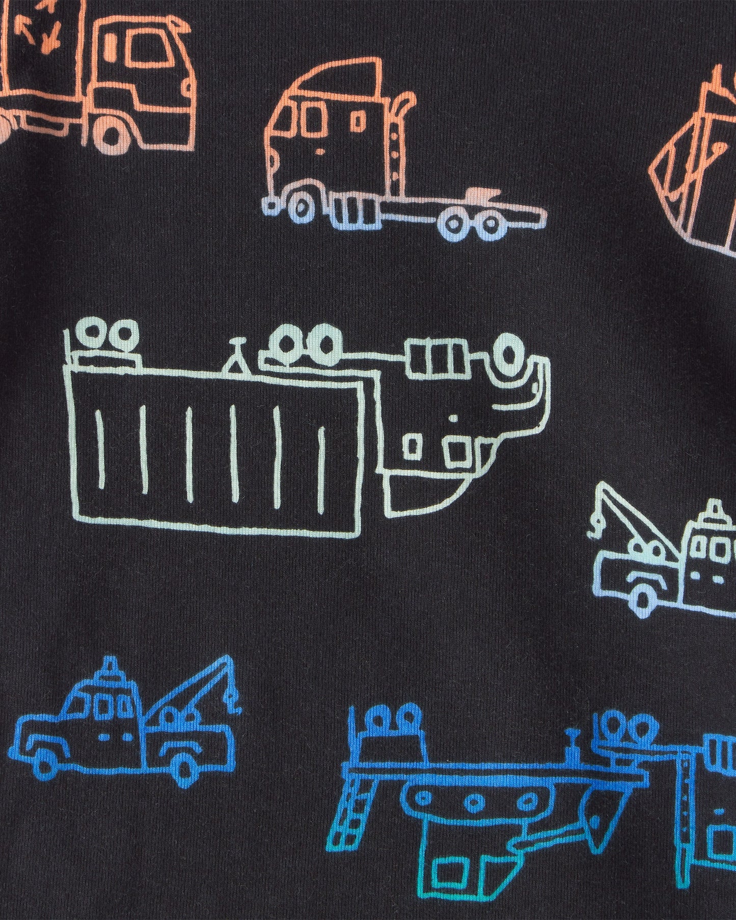 Carter's Uşaq Oğlan Kamyon 100% Pamuk Rahat Oturan 4-Hissəli Pijama - Yaşıl