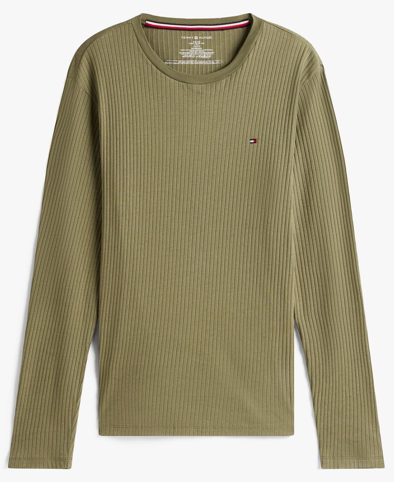 Tommy Hilfiger Kişi Uzun Qol Ribli Pijama Köynəyi