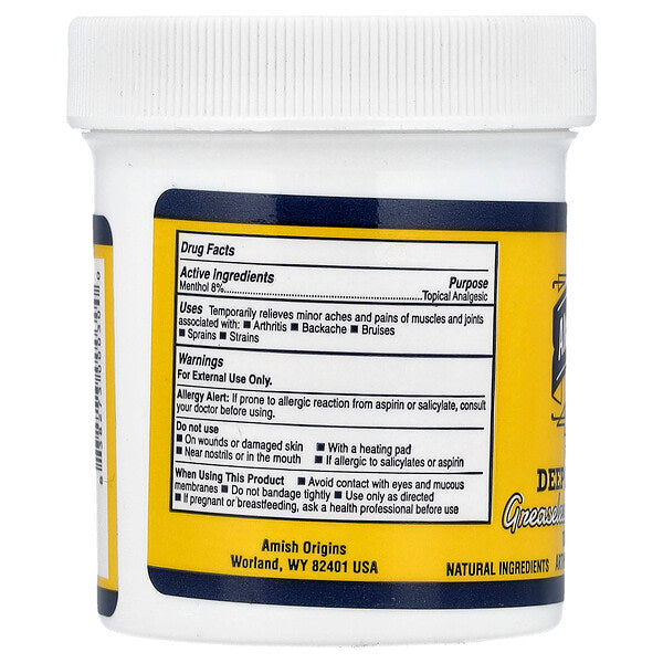 Amish Origins Dərin Nüfuz Edən Yağsız Ağrı Kəsici Krem 3.5 Fl Oz 99.22 G