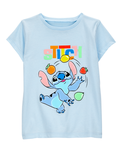 Carter's Kiçik Qız Disney© Lilo & Stitch Qısa Kollu Grafik Köynəyi - Mavi