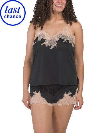 NATORI 2 Parçalı Enchant Pijama Kamizol və Şort Dəsti Dantel Detallı