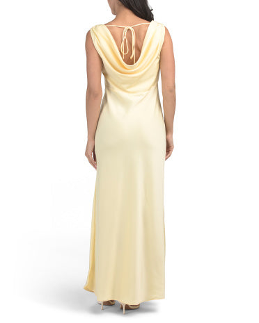 FAMOUS BRAND Satin Kovboy Boyunlu Maxi Geyim