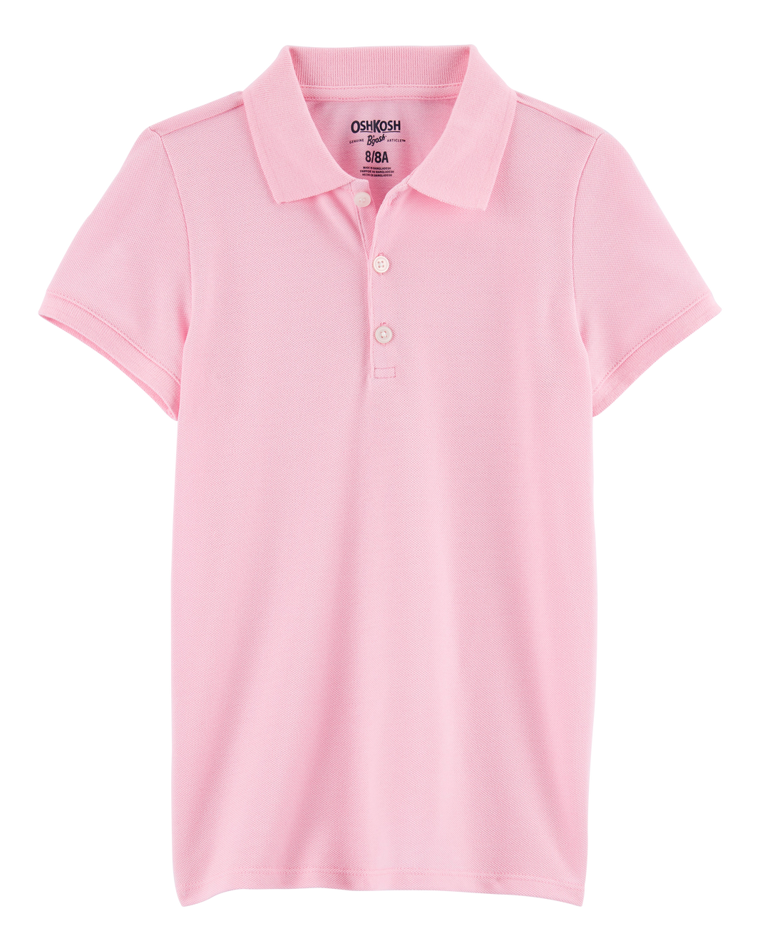 OshKosh B'gosh Qız Piqe Pamuk Uniform Polo - Çəhrayı
