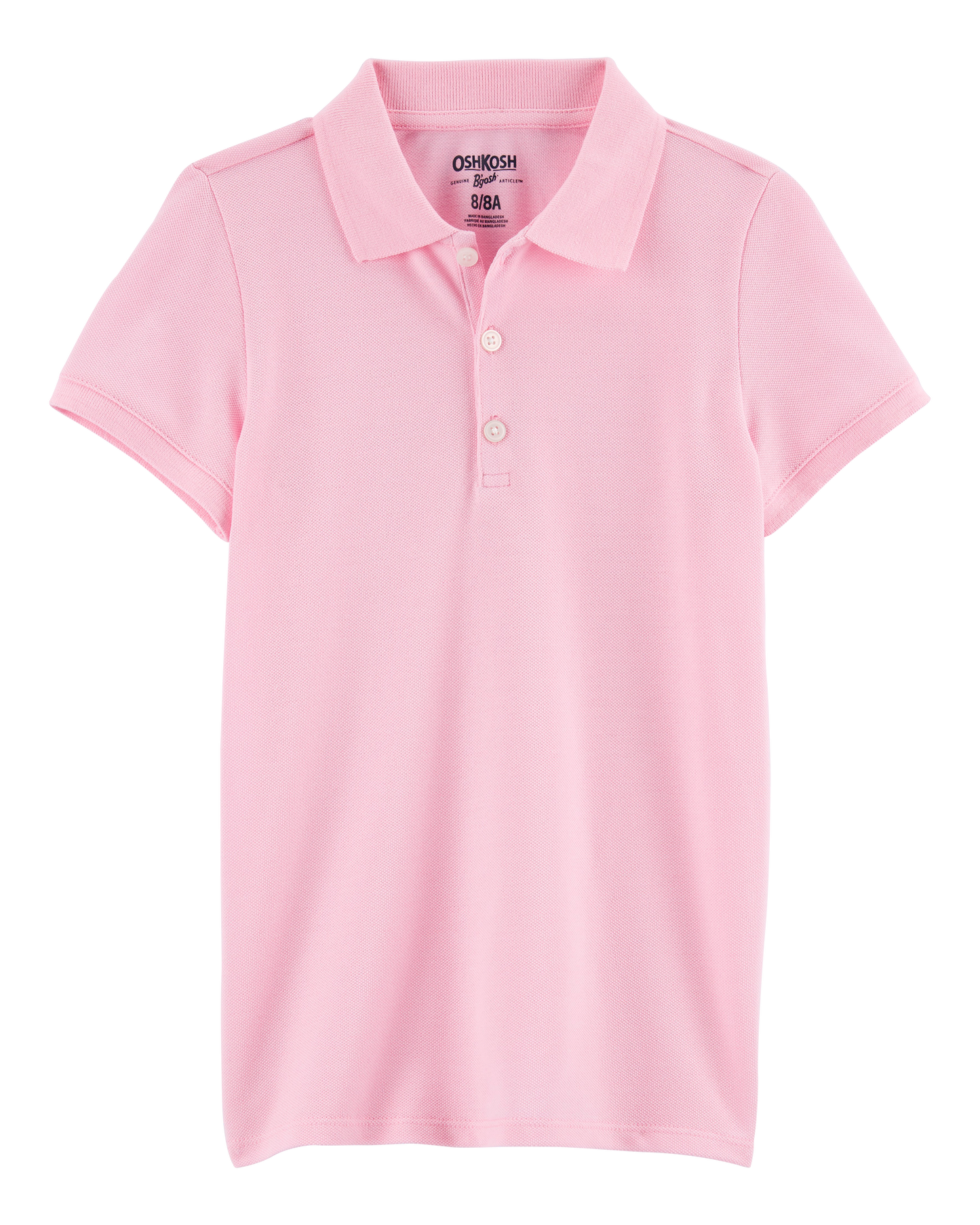 OshKosh B'gosh Qız Piqe Pamuk Uniform Polo - Çəhrayı