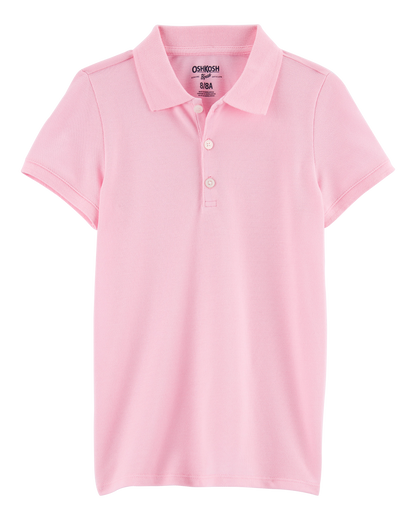 OshKosh B'gosh Qız Piqe Pamuk Uniform Polo - Çəhrayı