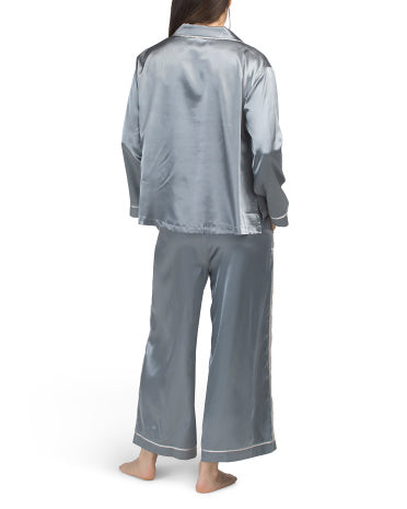 MER-SEA 2-Hissəli Satin Dənizçi Pijama Dəsti