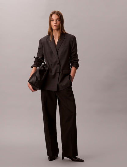 Calvin Klein Houndstooth Yün Qarışımlı Rahat Gödəkçə