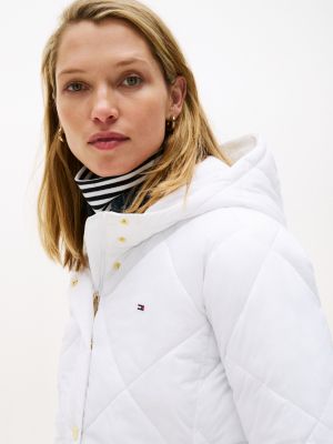 Tommy Hilfiger Yüngül Kapüşonlu Dolgulu Preslənmiş Gödəkçə, Fil Dişi