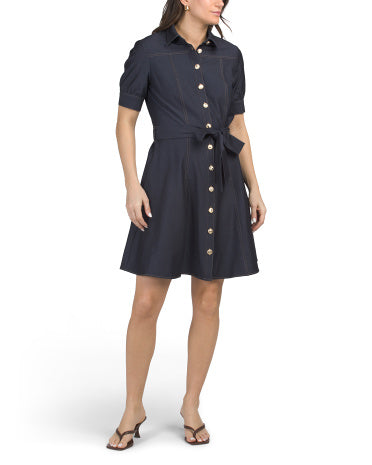 NANETTE NANETTE LEPORE Düymə Əsaslı Stretchli Denim Mini Geyim