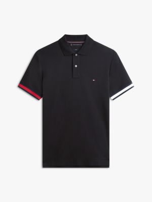 Tommy Hilfiger Slim Fit Hamar Pambıq Interlock Polo, Qara