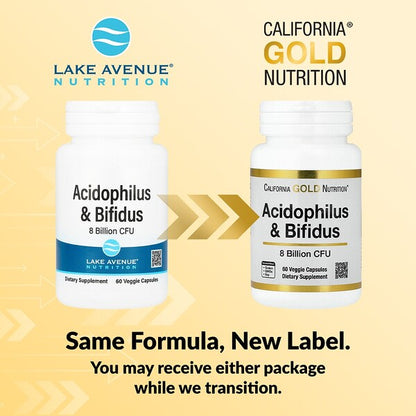 California Gold Nutrition Acidophilus And Bifidus Probiotic Blend Laktobacillus Acidophilus Bifidobacterium Lactis