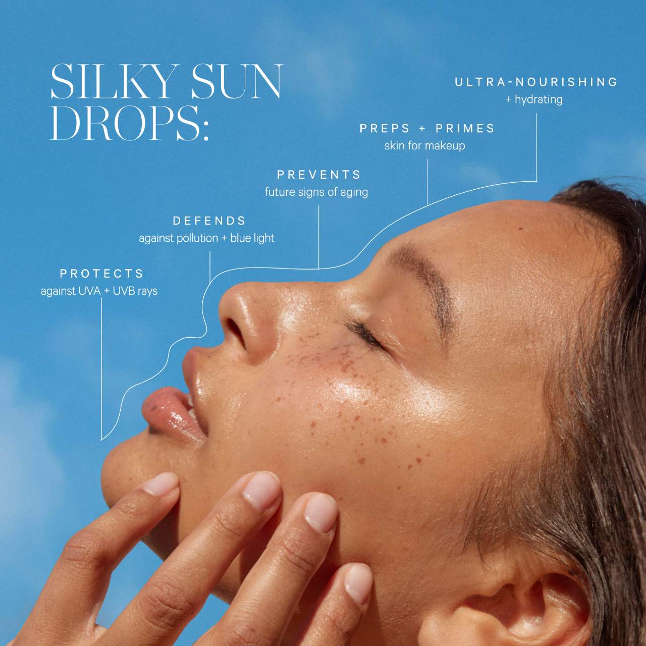KORA Organics Silky Sun Drops Organik Günəş Kremi Serumu SPF 30 Dəri Maneəsinin Bərpası üçün