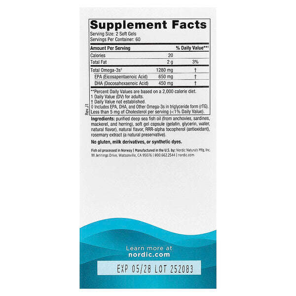 Nordic Naturals Ultimate Omega Möhtəşəm Limon 120 Yumşaq Kapsul 640 Mq Hər Kapsulda YoxYox