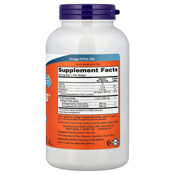 Now Foods Ultra Omega 3 D Balıq Yağı 180 Balıq Yumşaq Kapsulu YoxYox