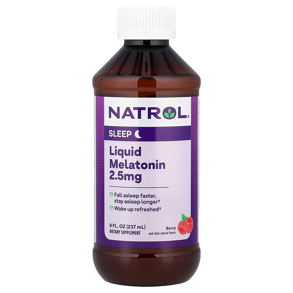 Natrol Liquid Melatonin Giləmeyvə 2,5 Mg 8 Fl Oz 237 Ml