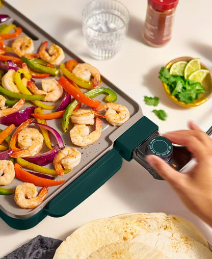 Bella 10" x 20" Griddle Isitmə Sini ilə, Meşə Yaşıl