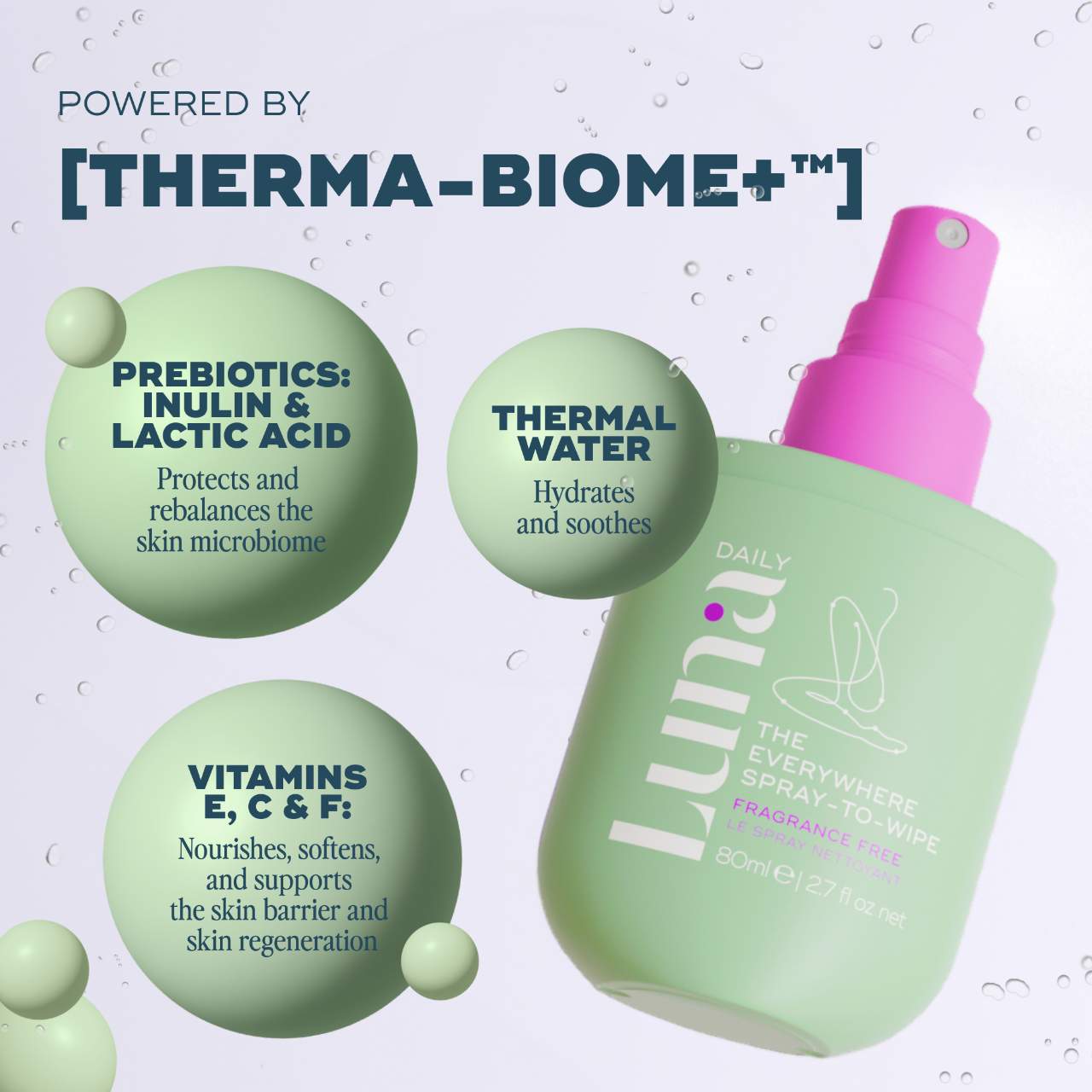 Luna Daily Hər Yerdə İstifadə Olunan Sprey-Silmə - Prebiotiklər və C+E Vitaminləri ilə Həssas Dəriyə