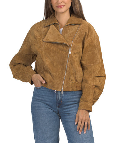 AVEC LES FILLES Süet Qatlı Oversize Bomber Gödəkçə