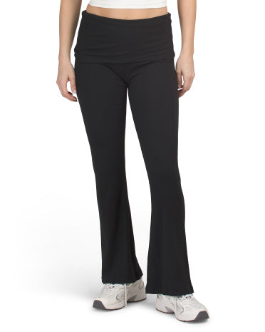 Bee Active Ribbed Foldover Flare Leg Şalvar