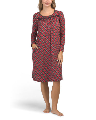SOPHIA Comfort And Joy Tartan Gecə Paltarı