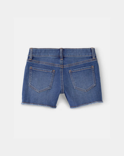 Carter's Qız Rəngli Denim Şortlar - Tünd Yuyun