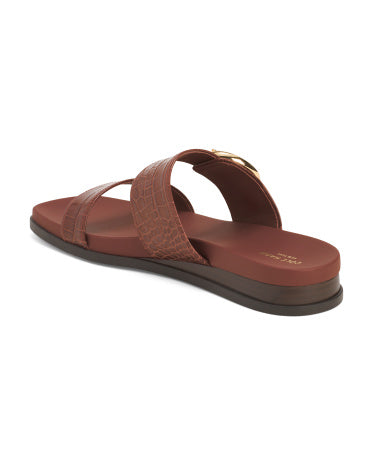 COLE HAAN Leather Oaklynn Cüt Zolaqlı Sandal