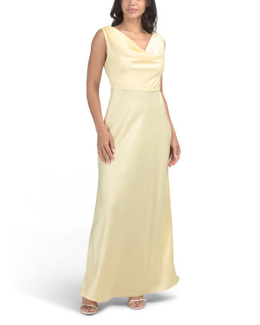 FAMOUS BRAND Satin Kovboy Boyunlu Maxi Geyim