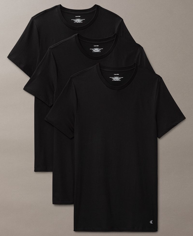 Calvin Klein Kişi 3-Paket Pamuk Klassiklər Boyunlu T-Köynək