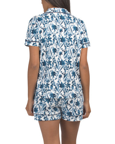 POPPY &amp; CLAY Organic Cotton Be Natural Bluzka və Şort Pijama Dəsti