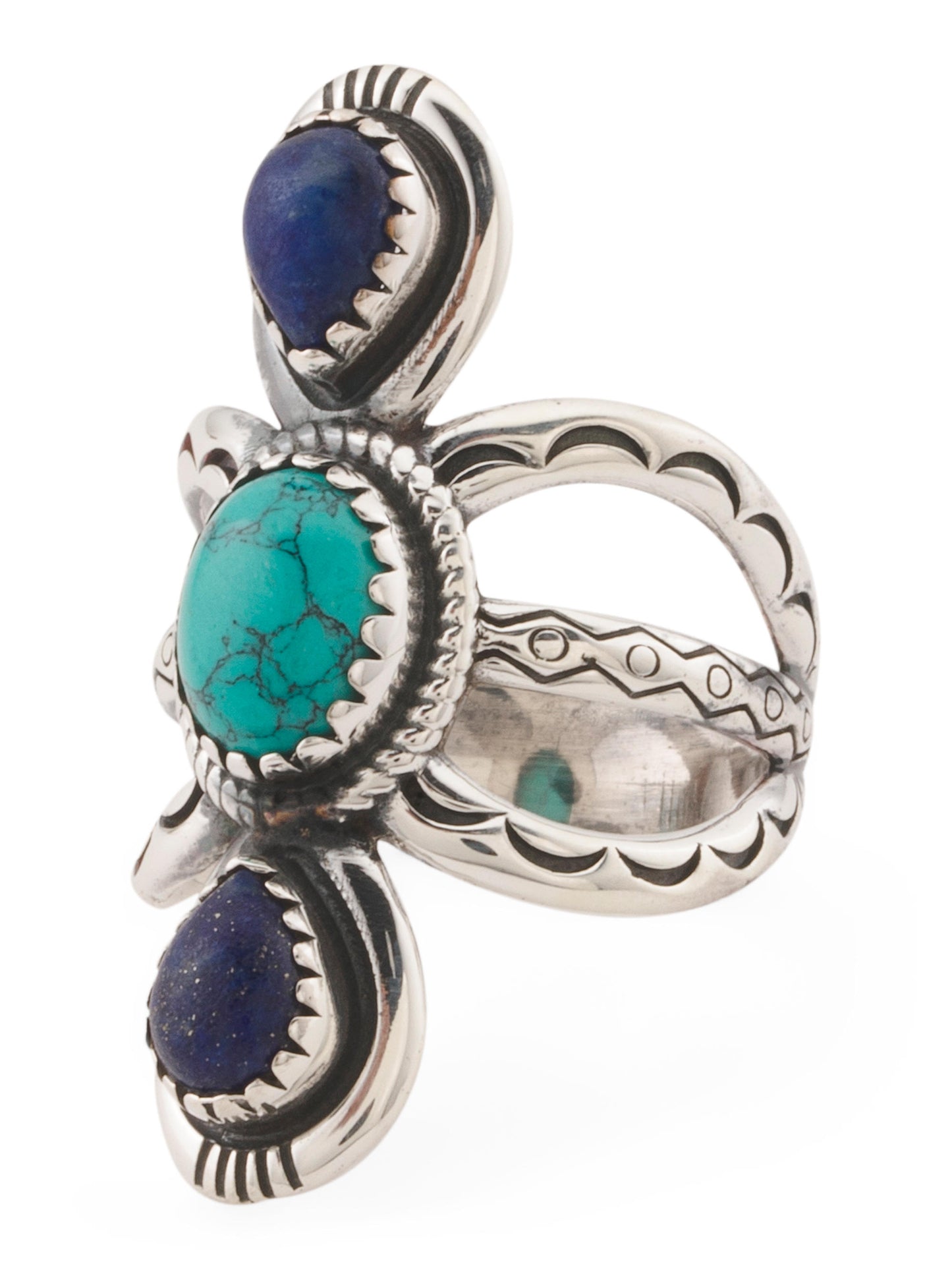 SHAANTI JEWELS Hindistanda Üretilmiş Gümüşü Kaplı Pirinç Daş Yüzüğü