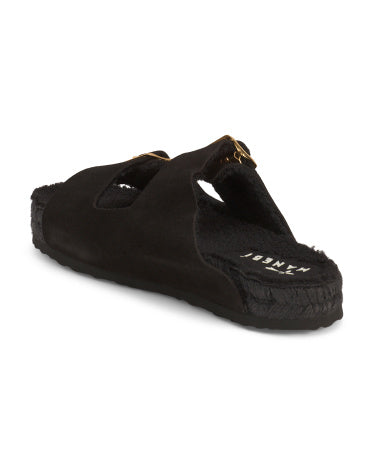 MANEBI İspaniyada Hazırlanmış Süet Sandal Faux Kürk Astarı ilə