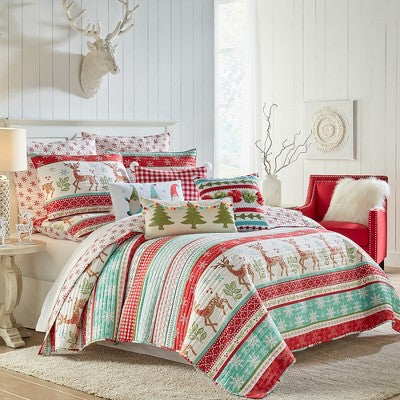 Let It Snow Holiday Yastıqlı Döşəməli Dəsti - Qırmızı Levtex Home