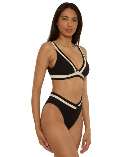Becca Qadın Coast Line Fine Rib Rəng-Blok Üzgüçülük Topu