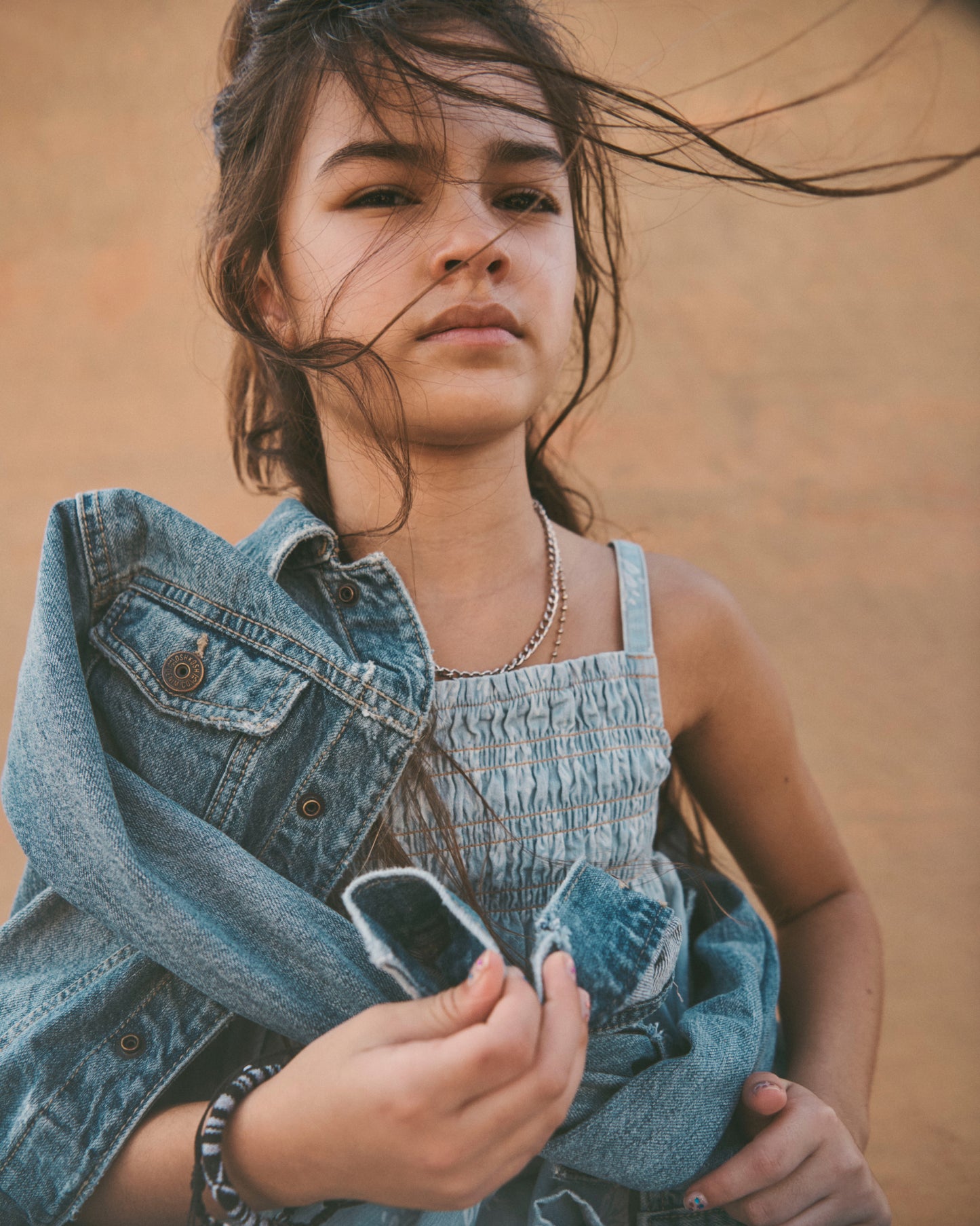 OshKosh B'gosh Qız Uşaq Açık Mavi Çiçəkli Smok Atleti