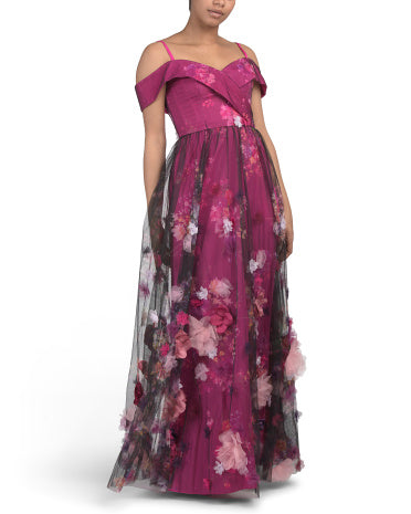 DRESS THE POPULATION Aurea Çiçəkli Geyim