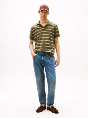 Tommy Hilfiger Regular Fit Stripe Wicking Polo, Yaşıl Zolaq YoxYox