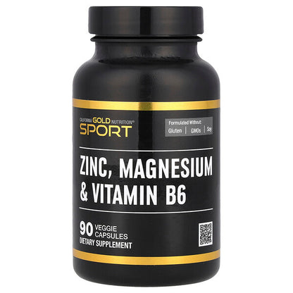 California Gold Nutrition Sport Çinko Maqnezium B6 Vitamini 90 Bitki Kapsulu