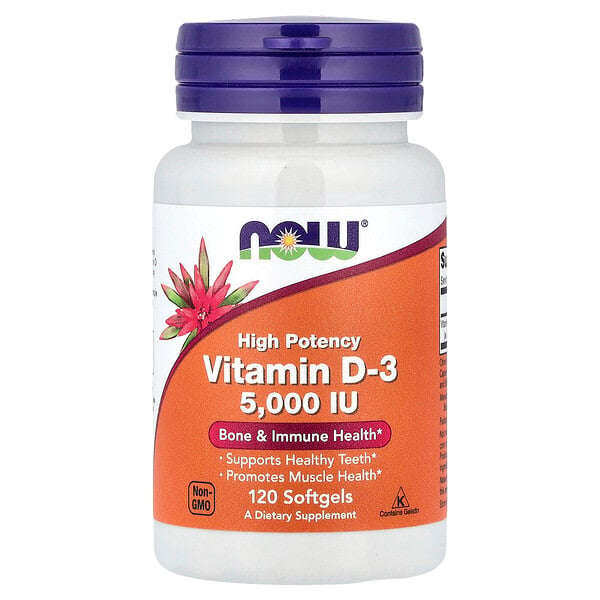 Now Foods D Vitamini 3 Yüksek Potensiyel 125 Mcg 5 000 Iu 120 Yumuşak Kapsül YoxYox