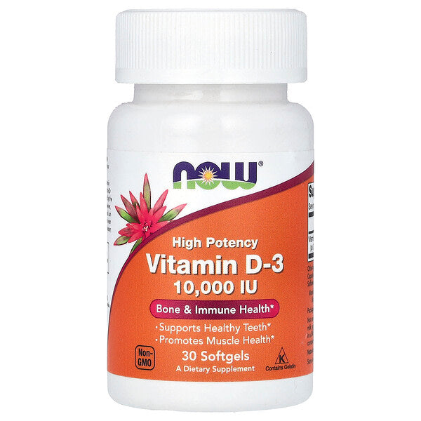 Now Foods Vitamin D3 Yüksək Potenslı 10 000 IU 30 Softgels