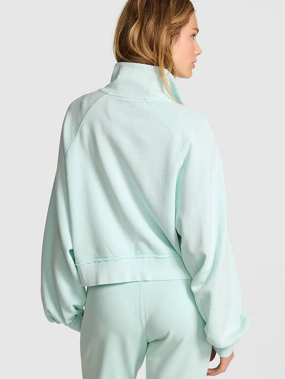 PINK Campus Terry™ Mock-Neck Full-Zip Sweatshirt