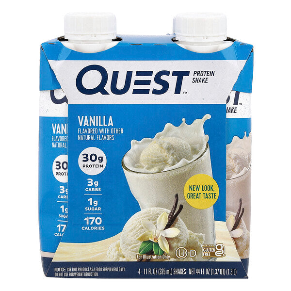 Quest Nutrition Protein Shake Vanil 4 Paket 11 Fl Oz 325 Ml