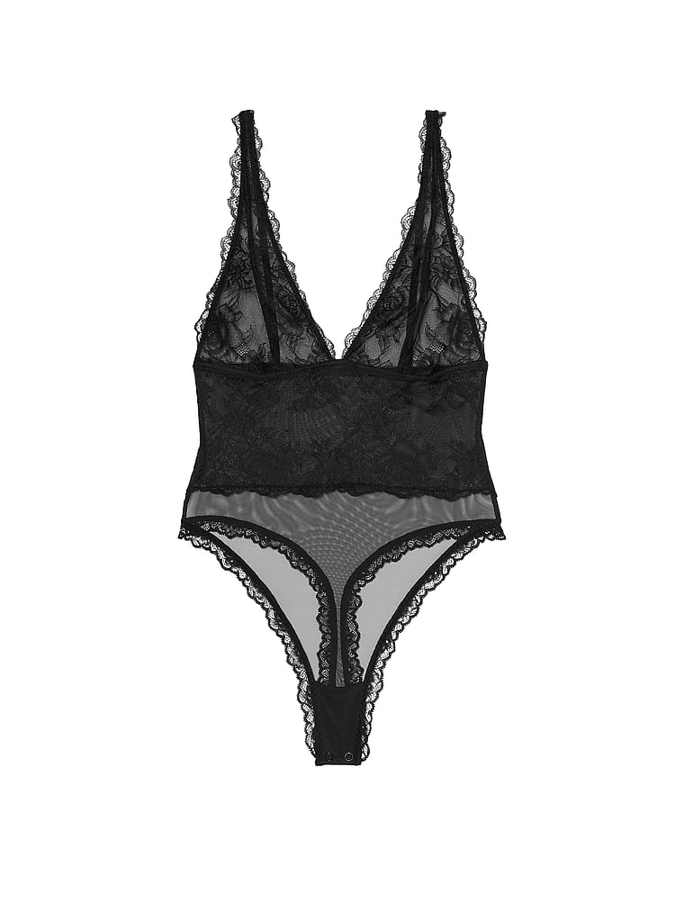 Victoria's Secret Sheer Rose Plunge Bodysuit