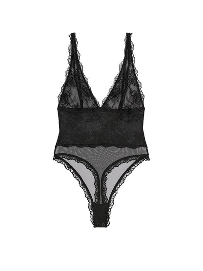 Victoria's Secret Sheer Rose Plunge Bodysuit
