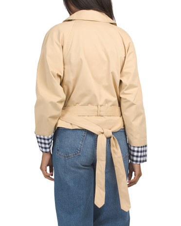CUPCAKES &amp; CASHMERE Kəmərli Qısaldılmış Trench Gödəkçə