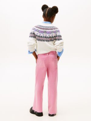 Tommy Hilfiger Uşaq Uzun Paça Utility Cins, Çəhrayı Pembe