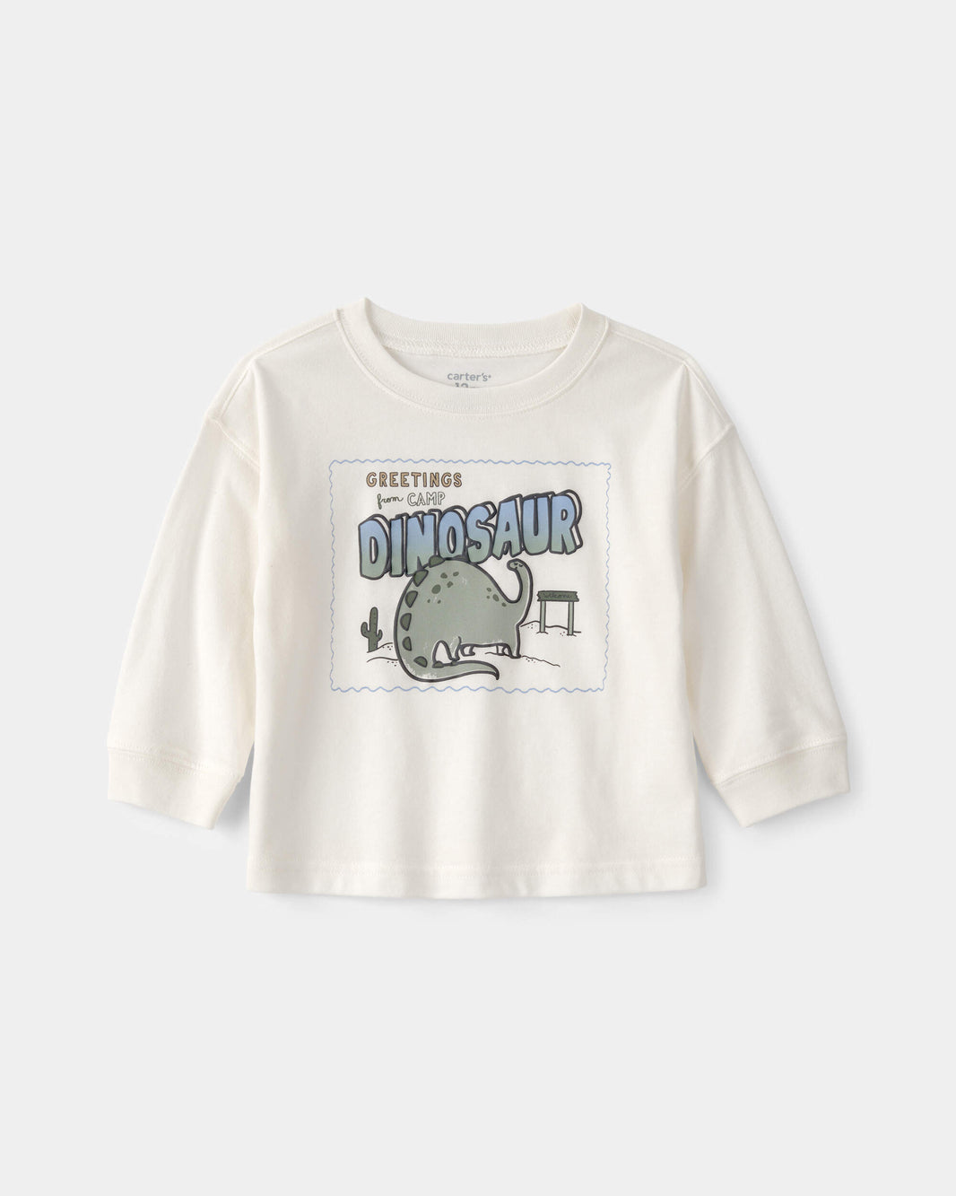 Carter's Uşaq Oğlan Dinozavr Uzun Qollu Qrafik Köynəyi - Krem