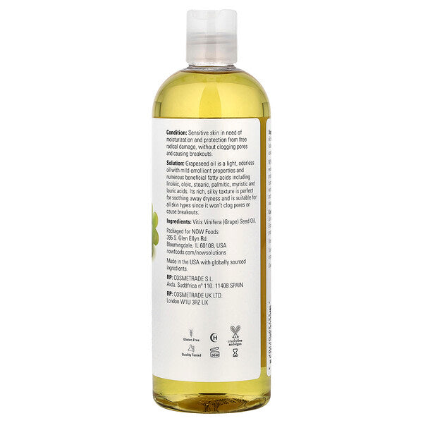 Now Foods Solutions Üzüm Çəkirdiyi Yağı 16 Fl Oz 473 Ml