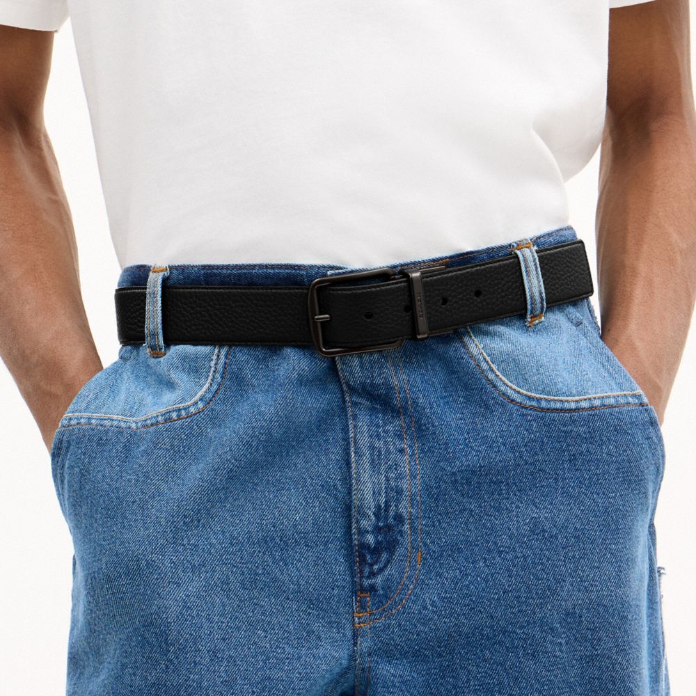 Coach Qoşqulu Toqqu Ölçüyə Uyğun Tərs Tərəfli Kəmər, 38 Mm