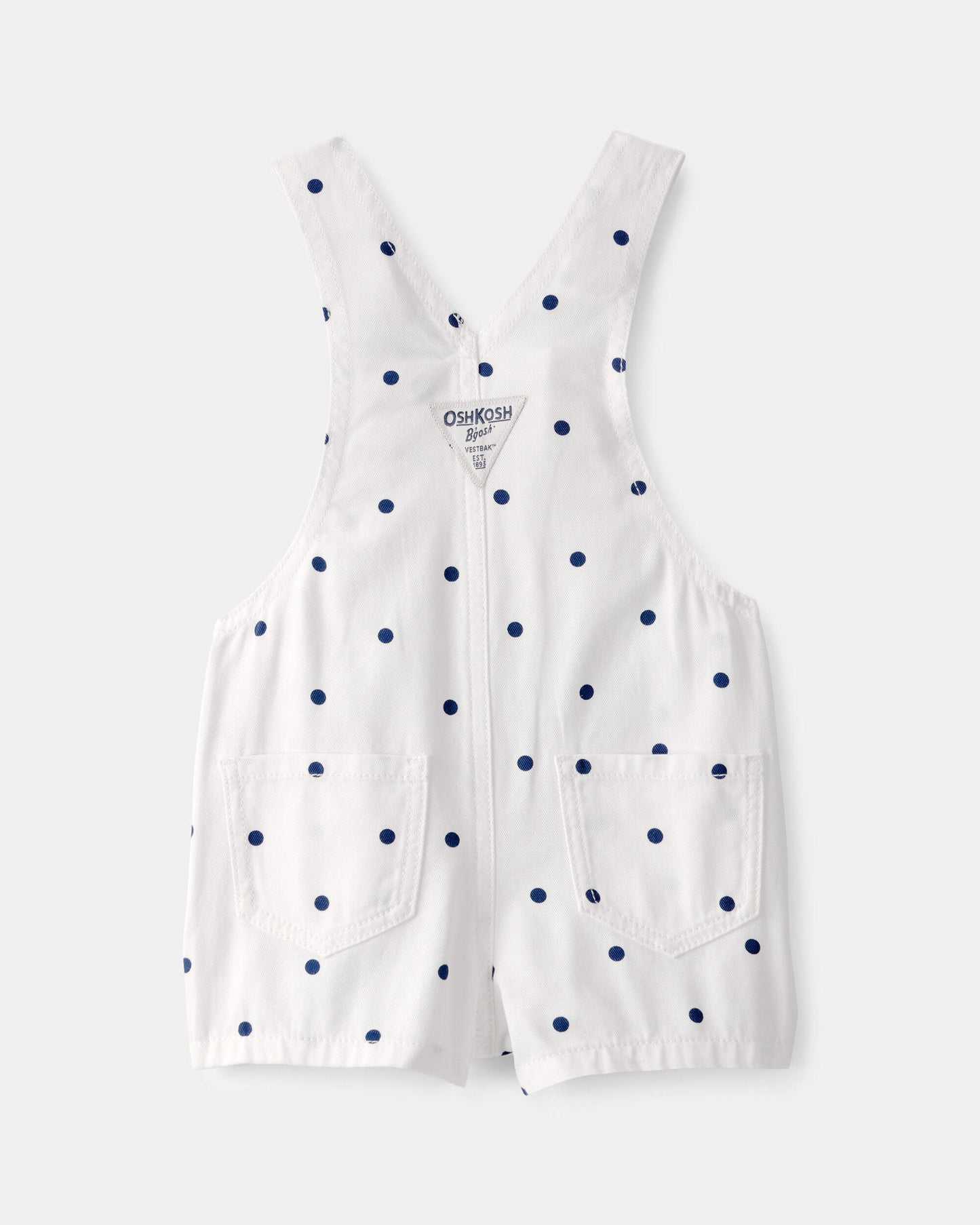 OshKosh B'gosh Qız Uşaq Nöqtəli Qısaqol Kombinezon - Ağ/Mavi