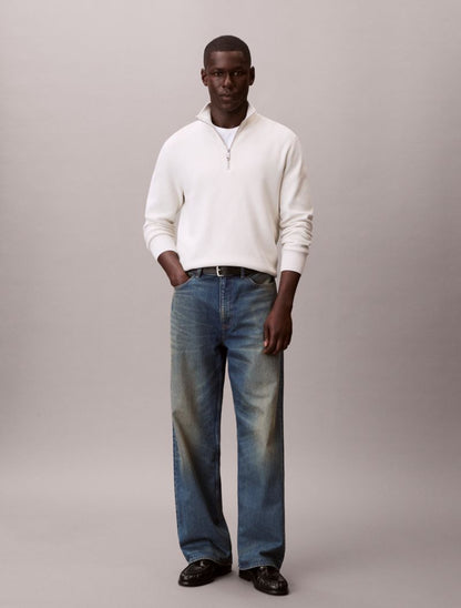 Calvin Klein Smooth Cotton Quarter Zip Sveteri